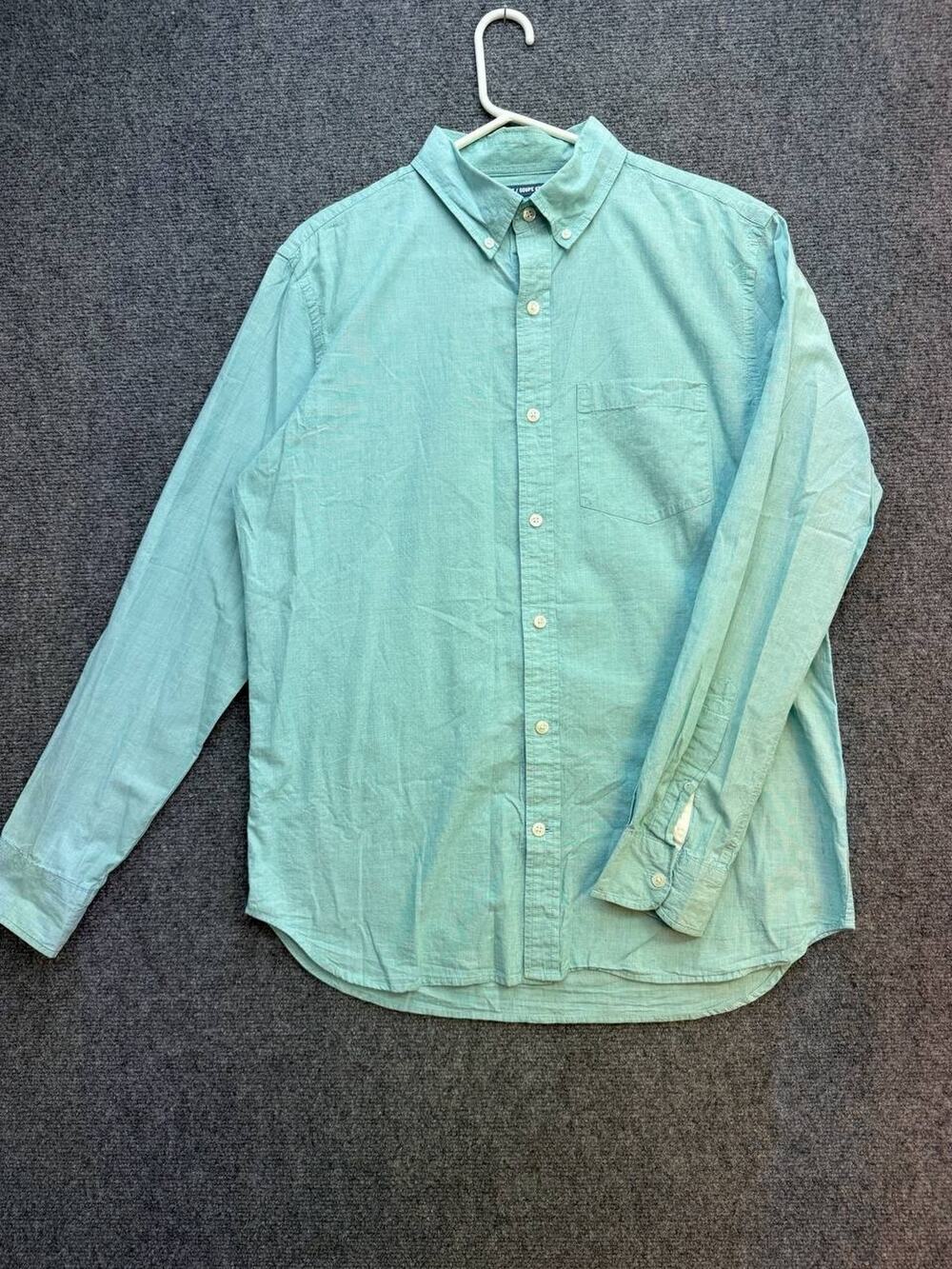 Old Navy The Classic Shirt Men's M Turquoise Cotton Long Sleeve Regular Fit